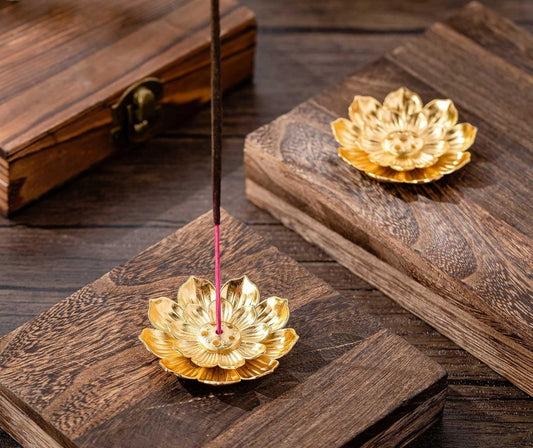 Gold Lotus Incense Holder